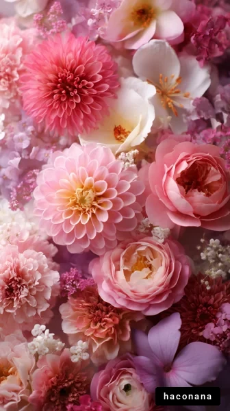 色とりどりの花々のアレンジ