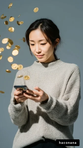 コインを持つ女性の写真