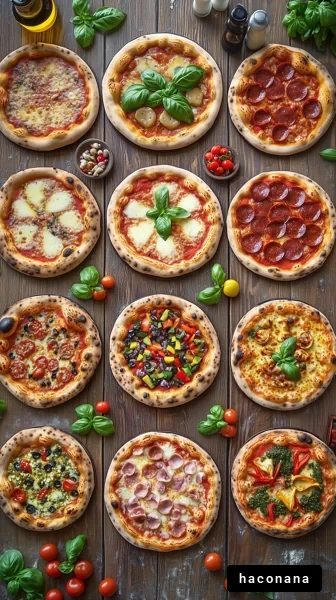 多彩なピザの盛り合わせ