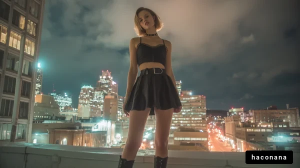 夜の街でのファッション