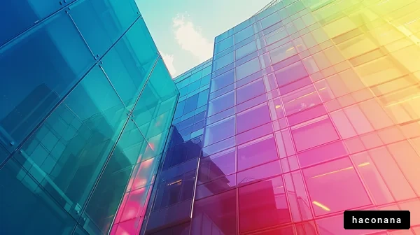 カラフルなガラスのビル