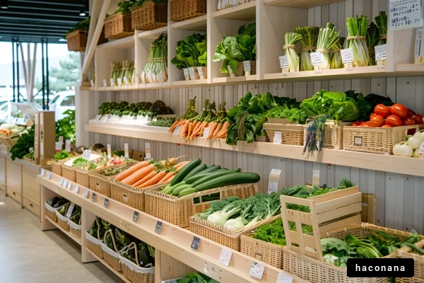 新鮮な野菜販売コーナー