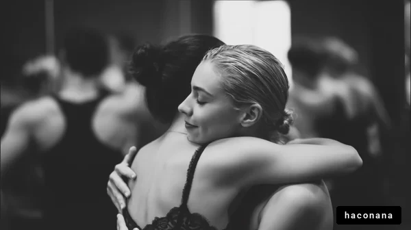 ダンサーの感動的な抱擁