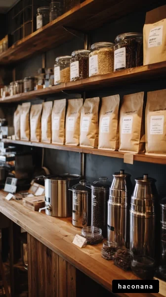 カフェのストック棚