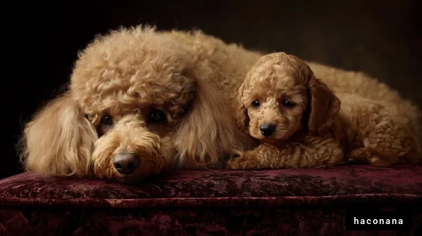 愛らしい犬と子犬の関係