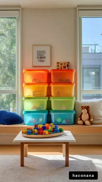 カラフルなおもちゃ収納