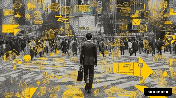 ビジネスマンが歩く街