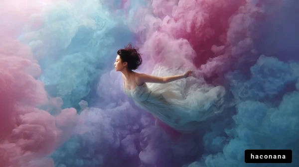 幻想的な夢の中の女性