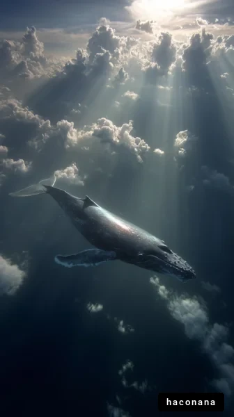 海に泳ぐ巨大なクジラ