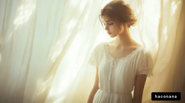 柔らかな光の中の女性