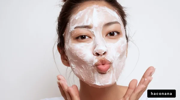 スキンケア中の女性