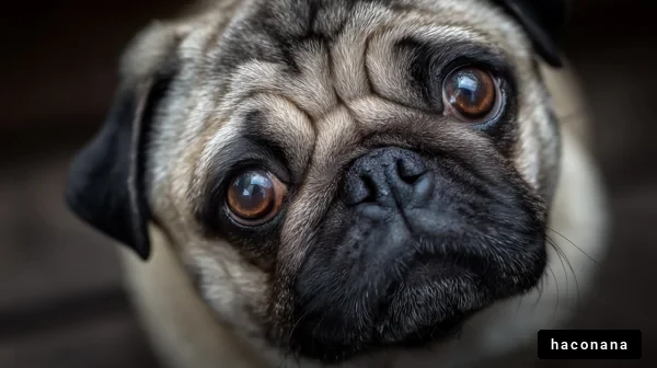 愛らしいパグのアップ