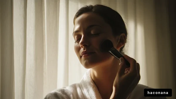 メイクアップをする女性