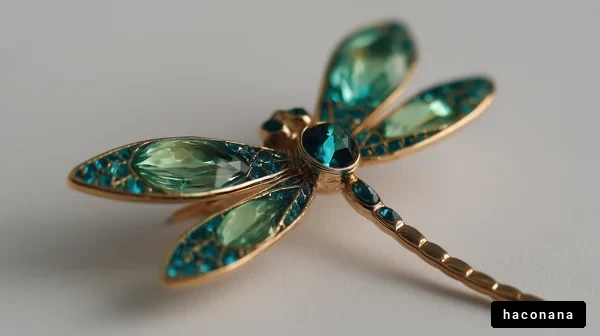 美しいトンボのブローチ