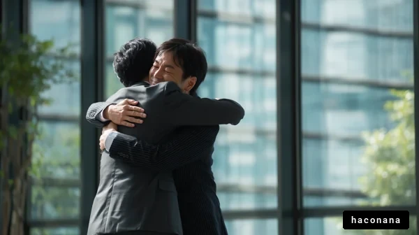 オフィスでのハグ
