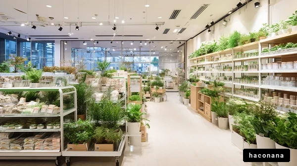 植物が並ぶおしゃれな店内