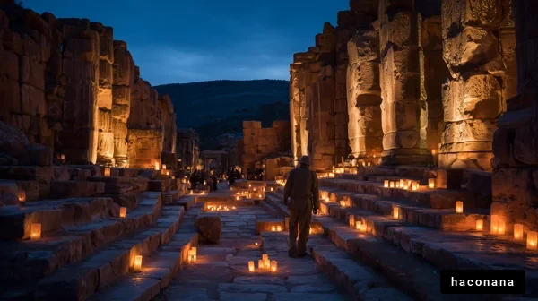 キャンドルが灯る遺跡