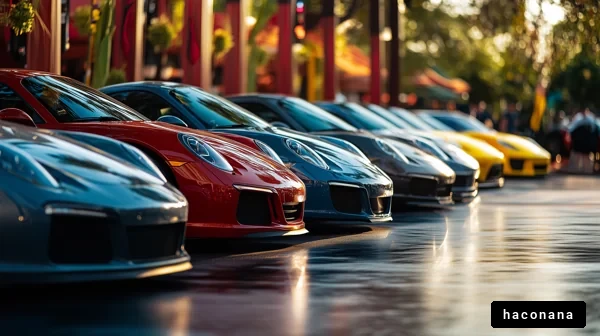 色鮮やかなスポーツカー