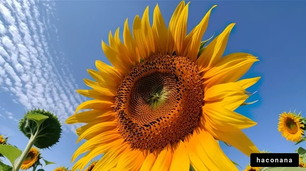 大きなひまわりと青空