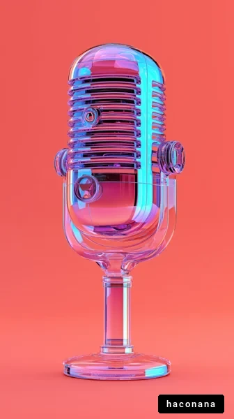 カラフルなマイクの画像