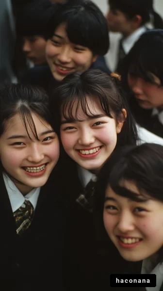 笑顔の学生たちの集合写真