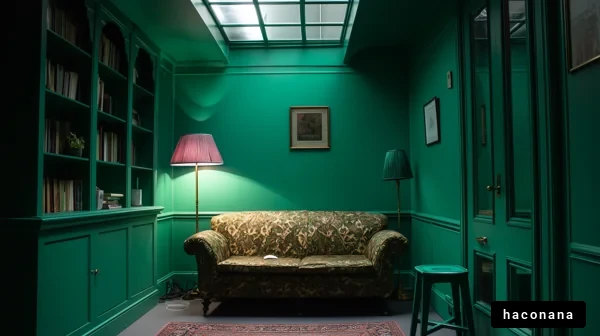 スタイリッシュな緑の部屋