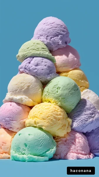カラフルなアイスクリームの山