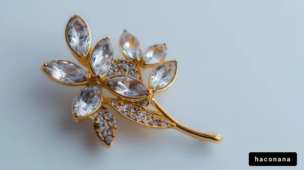 美しい花のブローチ