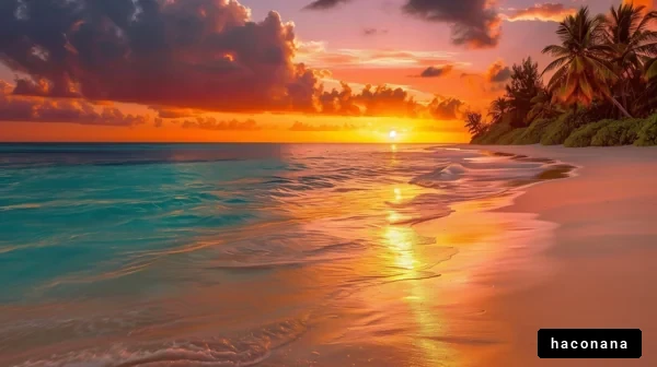 美しい夕暮れのビーチ