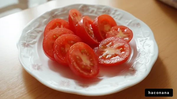 新鮮なトマトのスライス