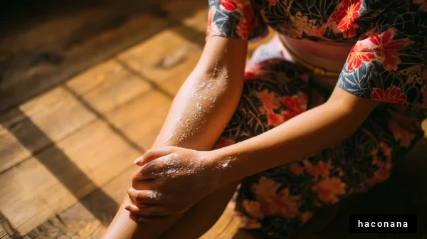 和服を着た女性の手元