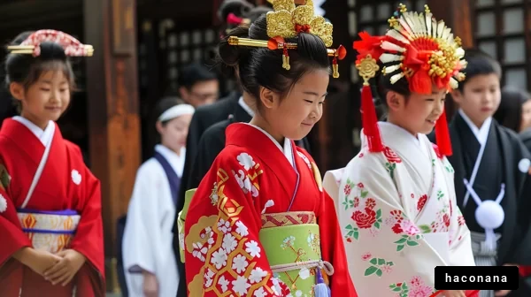 日本の伝統行事の子供たち