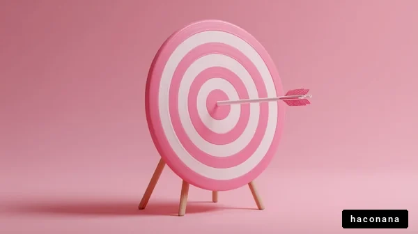 ピンクの的に矢が刺さる