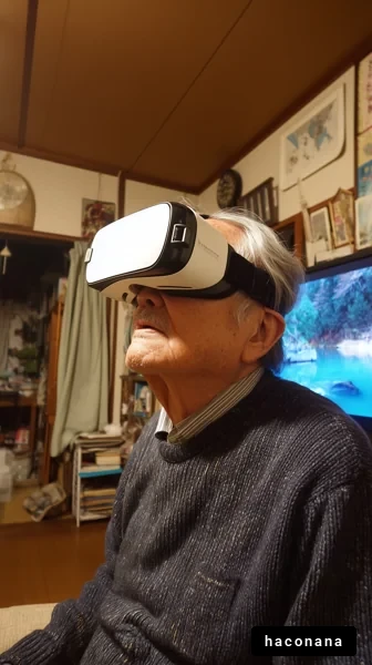 バーチャルリアリティ体験中