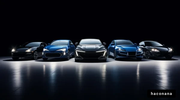 現代的な車の並び