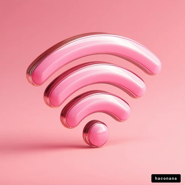 ピンクのWi-Fiシンボル
