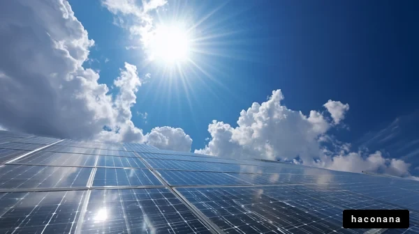 太陽光発電と青空