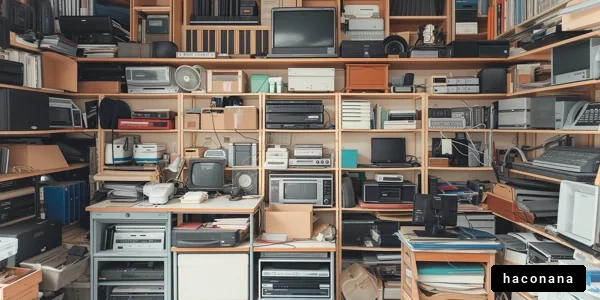 多様な電子機器の棚