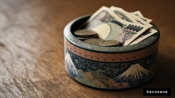日本の貯金箱とお金