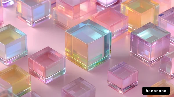 美しい透明な立方体の集合