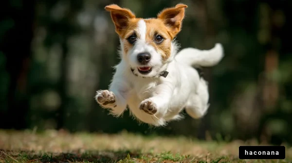 跳ぶ犬のかわいい姿