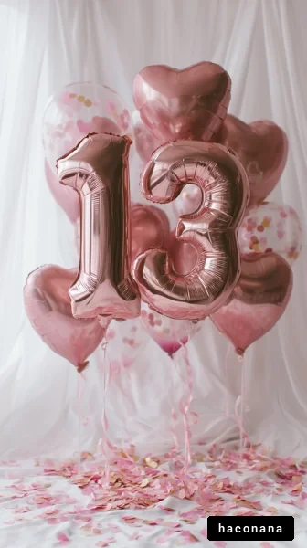 ピンクのバルーンと誕生日