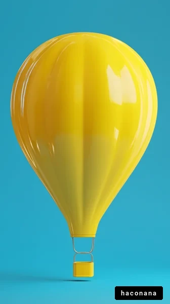 鮮やかな黄色の気球