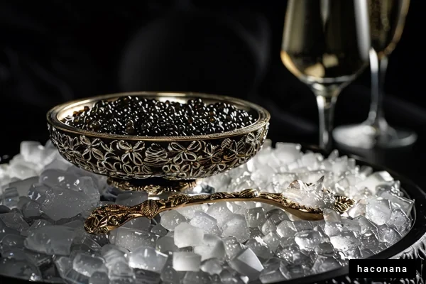 豪華なキャビアの盛り付け