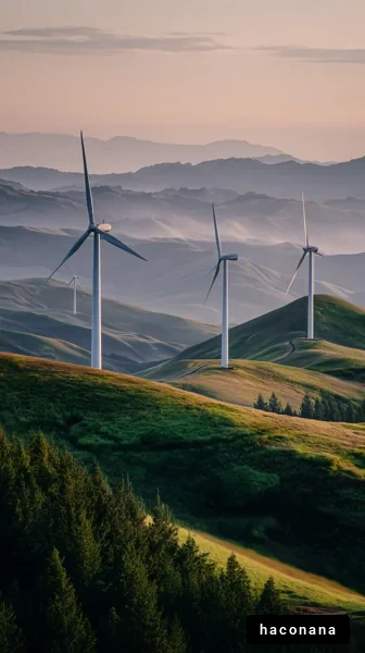 風力発電と美しい風景