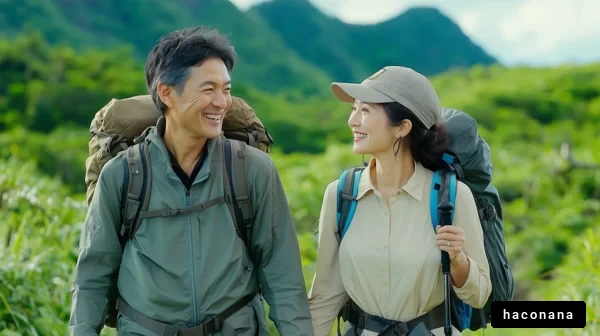 自然を楽しむカップルの冒険