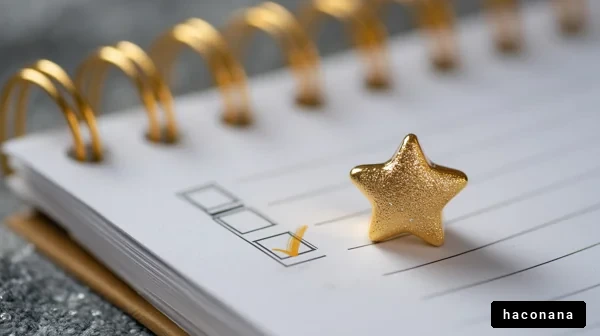 チェックリストと星の装飾