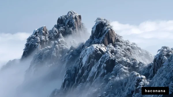 雪に覆われた山々