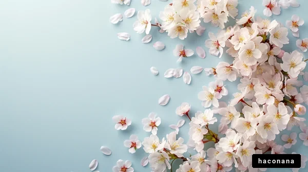 桜の花びらと背景