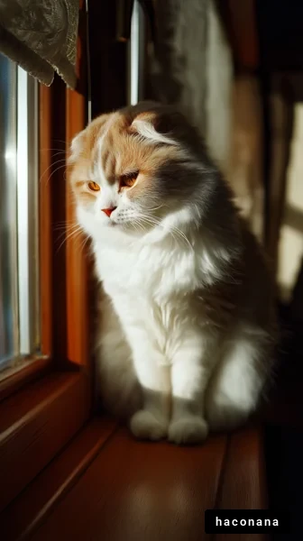 窓際の猫の静けさ